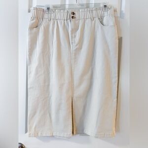 NWT Northern Reflections Cream/Beige Pencil Cotton Skirt , Size 16